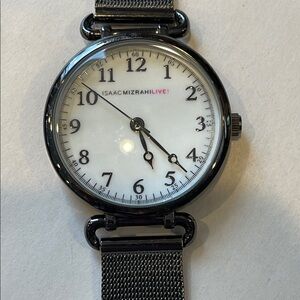 Isaac Mizrahi Live Black Mesh Watch Quartz Japan movement